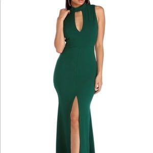 Green evening gown